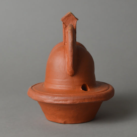 Roman Terracotta Oil Lamp Gladiator Helmet
