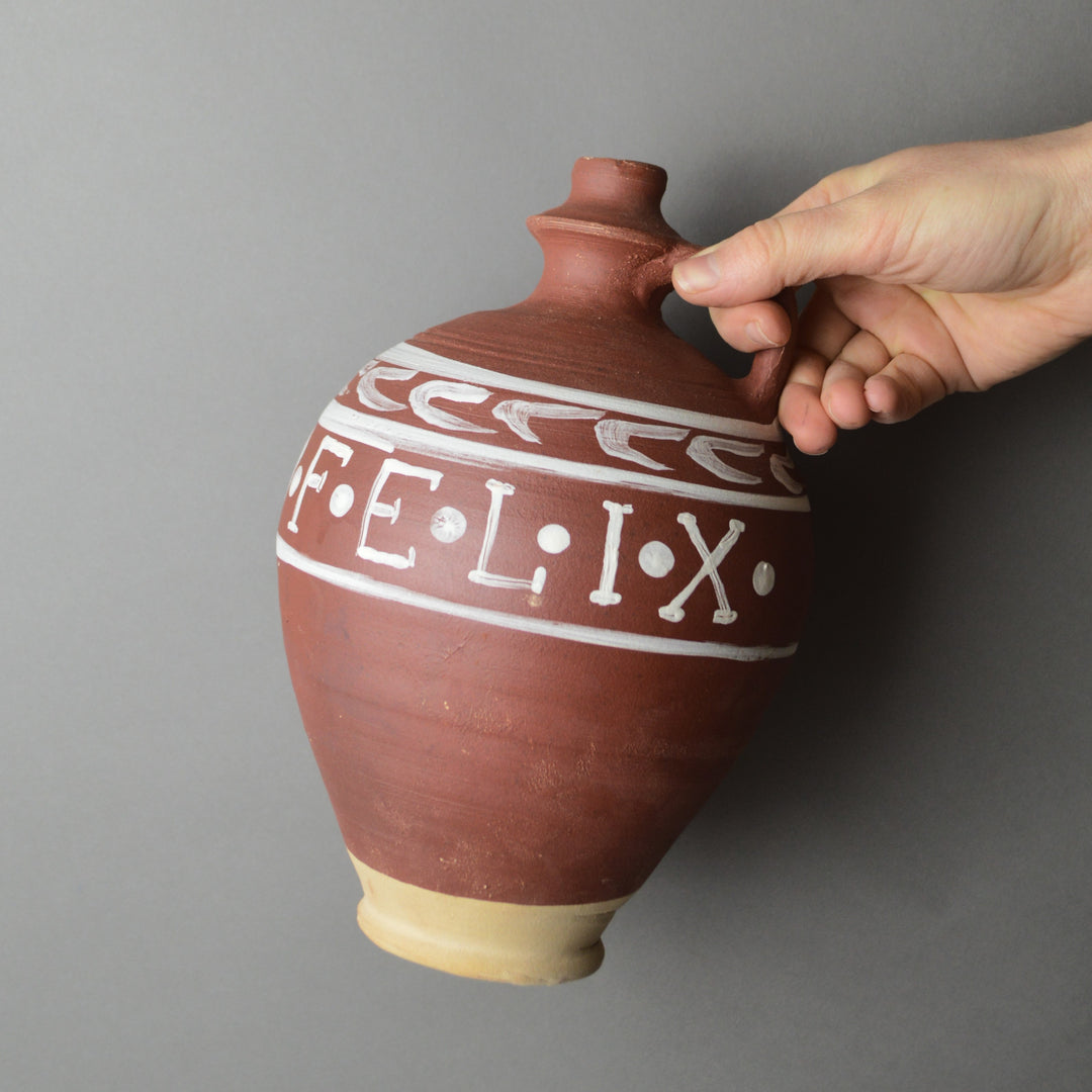 Oxfordshire Redware Happy Drinking