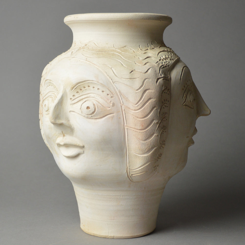Three-Faced Head Pot