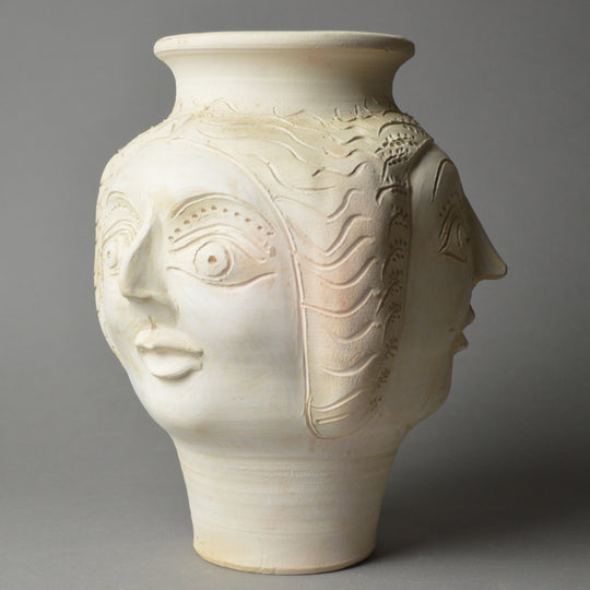 Three-Faced Head Pot
