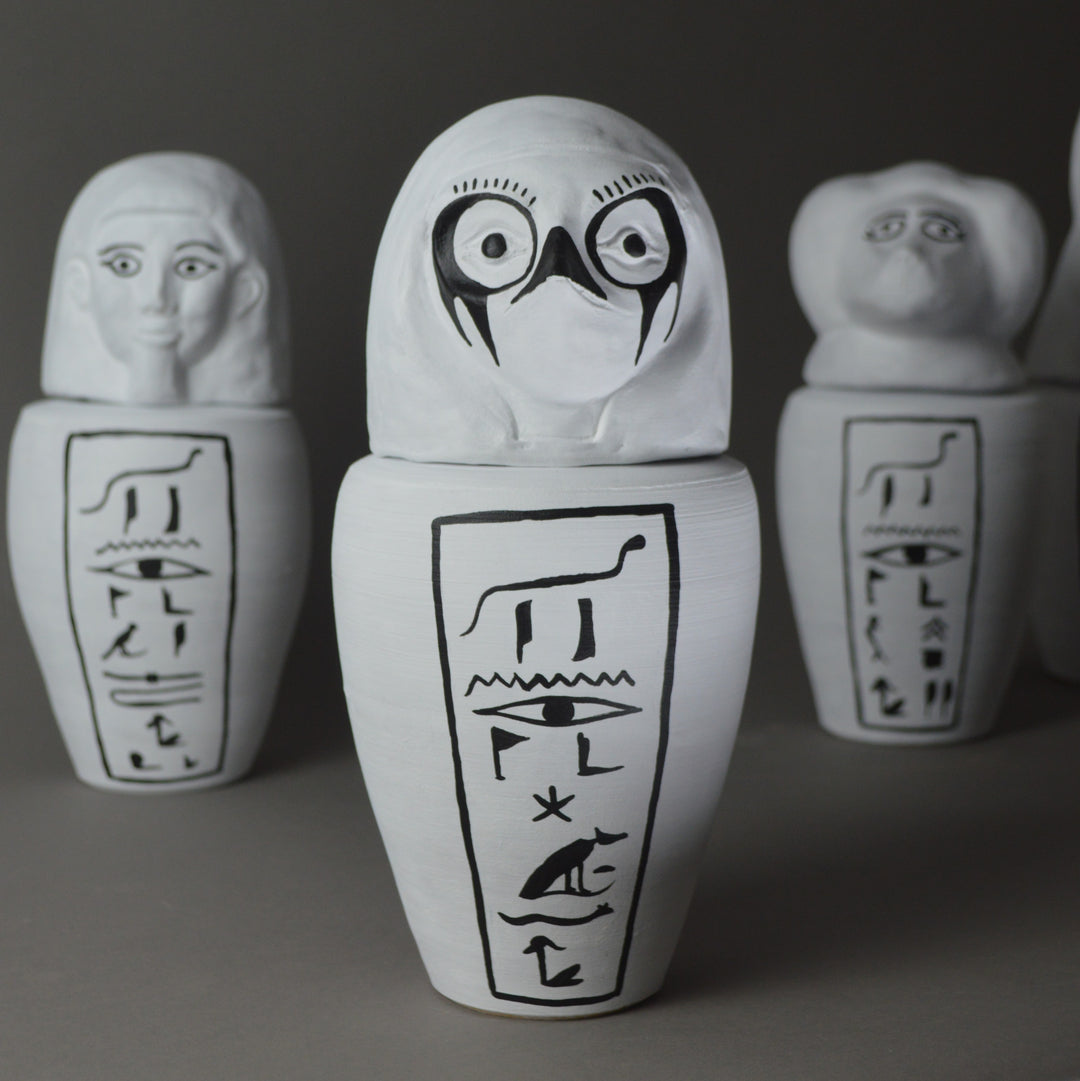 Egyptian Monochrome Canopic Jar