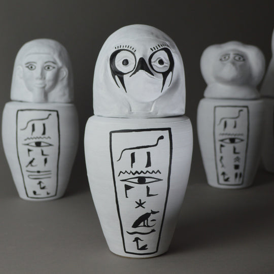Egyptian Monochrome Canopic Jar