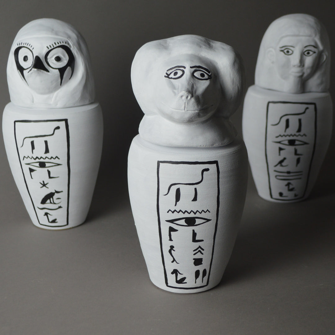 Egyptian Monochrome Canopic Jar