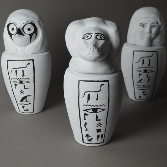 Egyptian Monochrome Canopic Jar