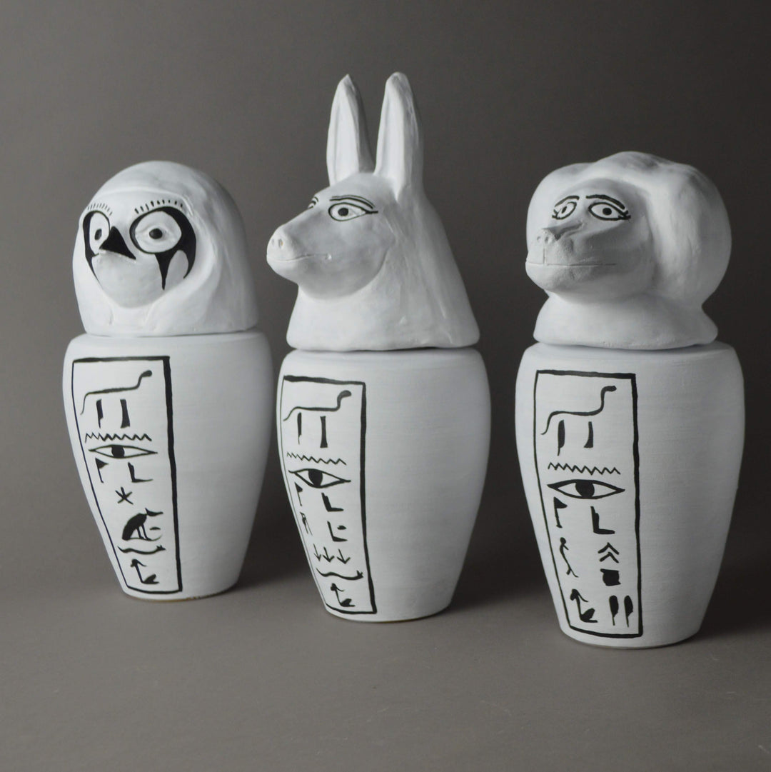 Egyptian Monochrome Canopic Jar