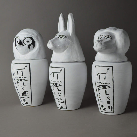 Egyptian Monochrome Canopic Jar