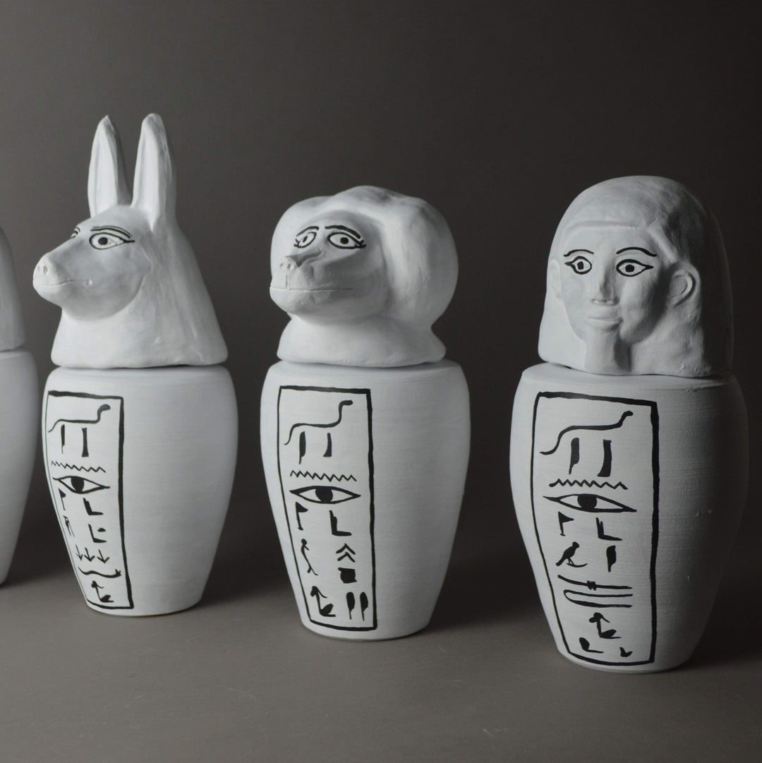Egyptian Monochrome Canopic Jar