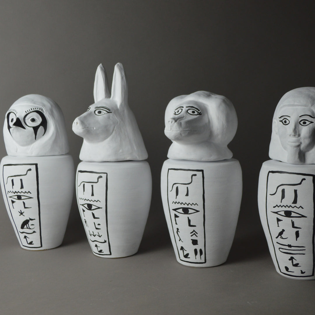 Egyptian Monochrome Canopic Jar