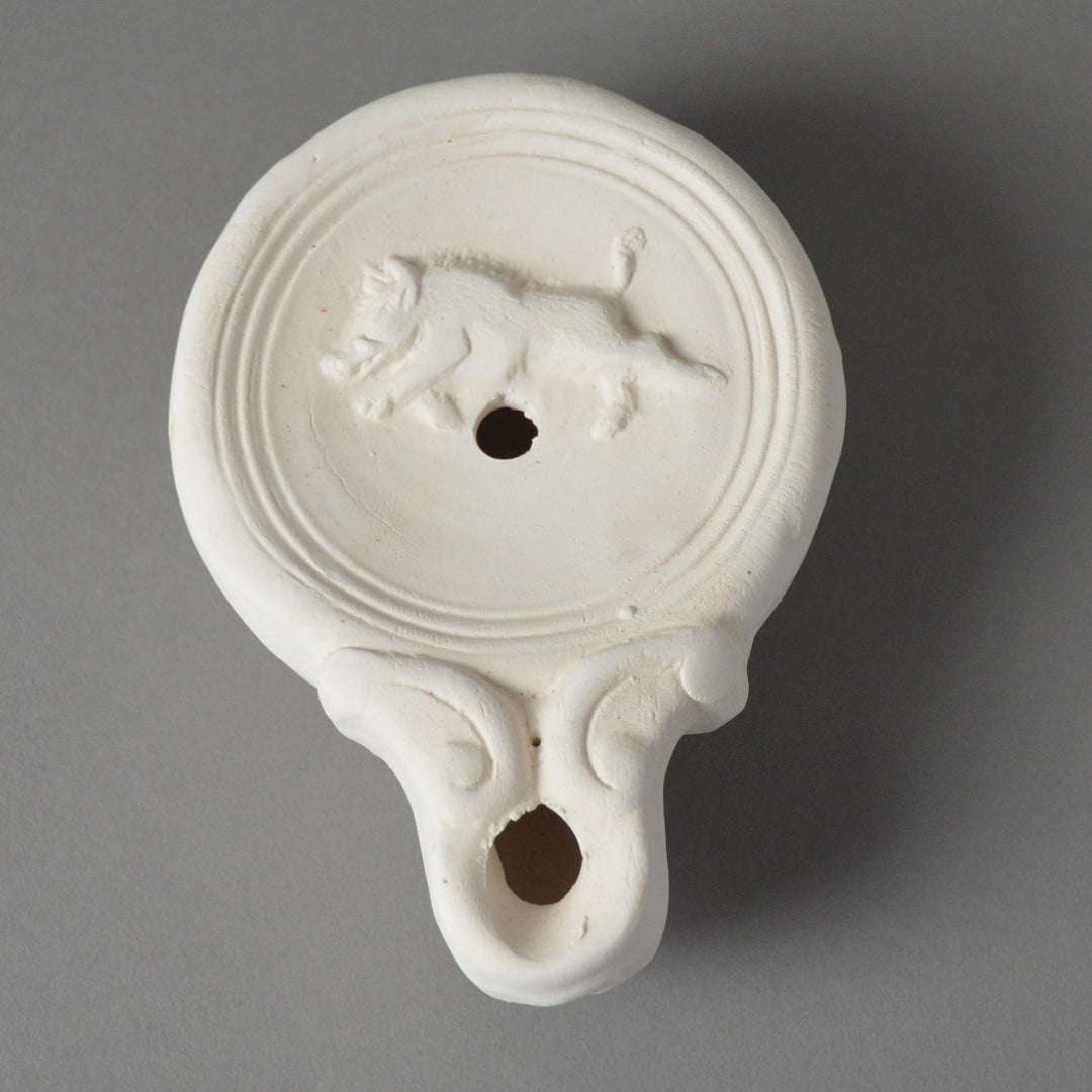 Roman Terracotta Oil Lamp Boar