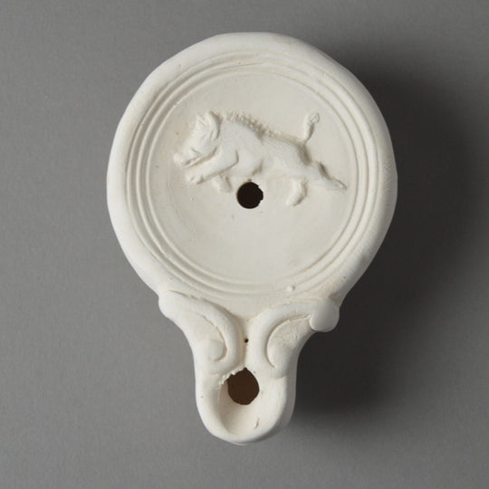 Roman Terracotta Oil Lamp Boar