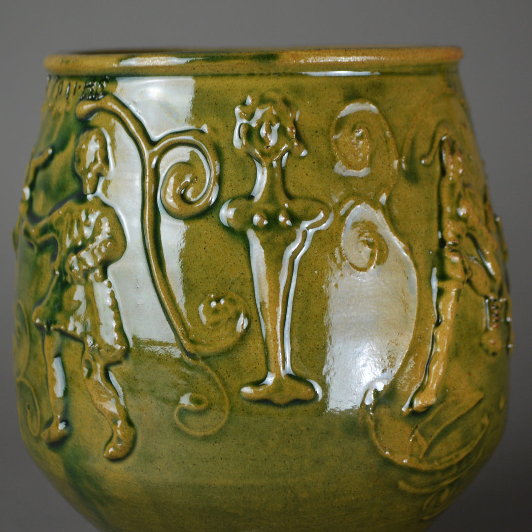 Gaulish Green-Glazed Beaker with Relief Of Gladiators
