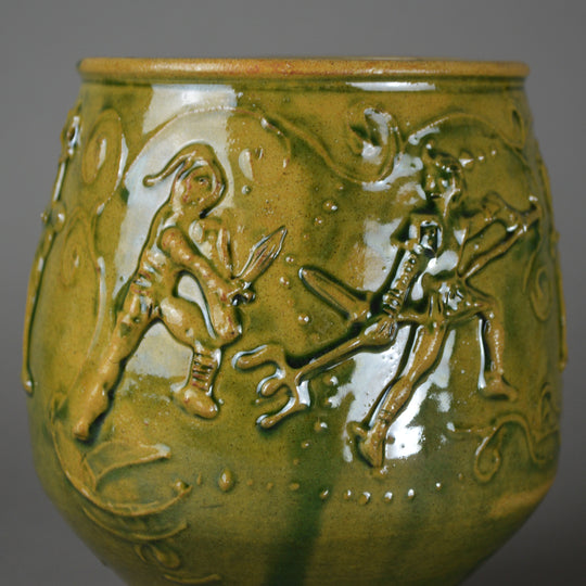 Gaulish Green-Glazed Beaker with Relief Of Gladiators