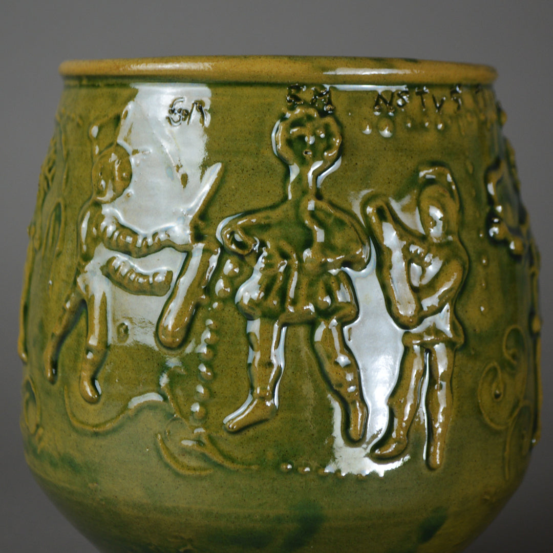 Gaulish Green-Glazed Beaker with Relief Of Gladiators