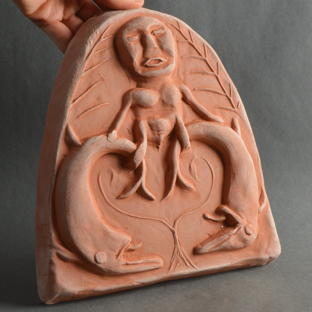 Cupid With Dolphins Antefix