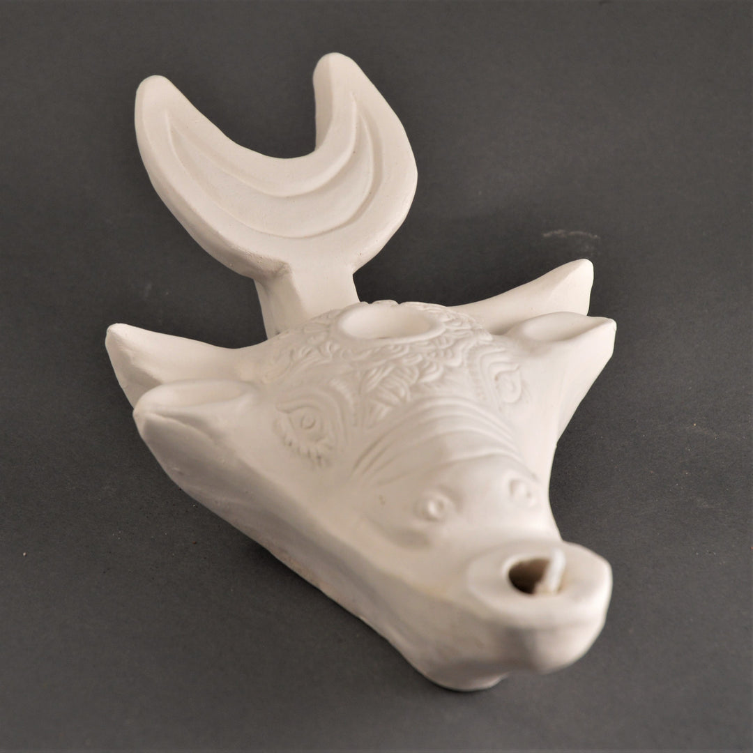 White Bull Roman Oil Lamp