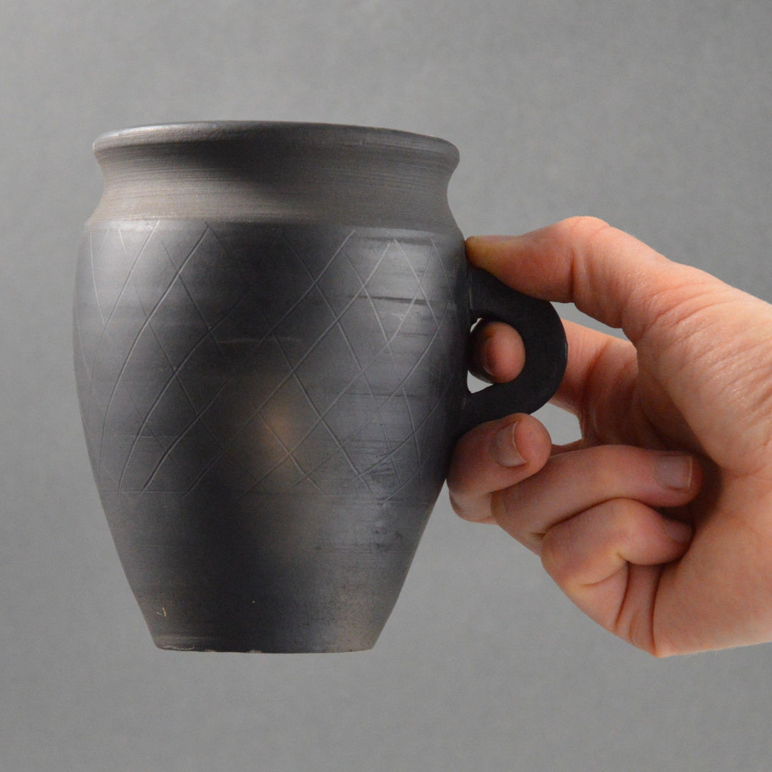 Roman Black Burnished Mug / Cup